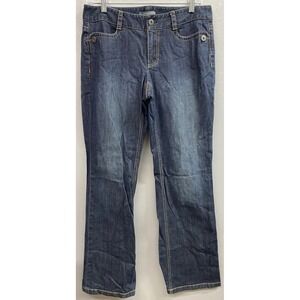 Ann Taylor Bootcut Jeans Womens 6 Blue Denim Cotton Stretch Low Rise Curvy Fit